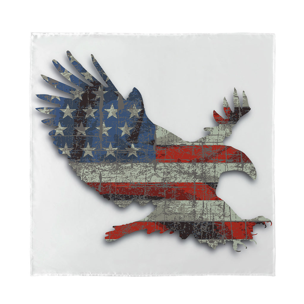 Eagle American Flag Print Silk Bandana