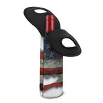 Eagle American Flag Print Single Neoprene Wine Tote