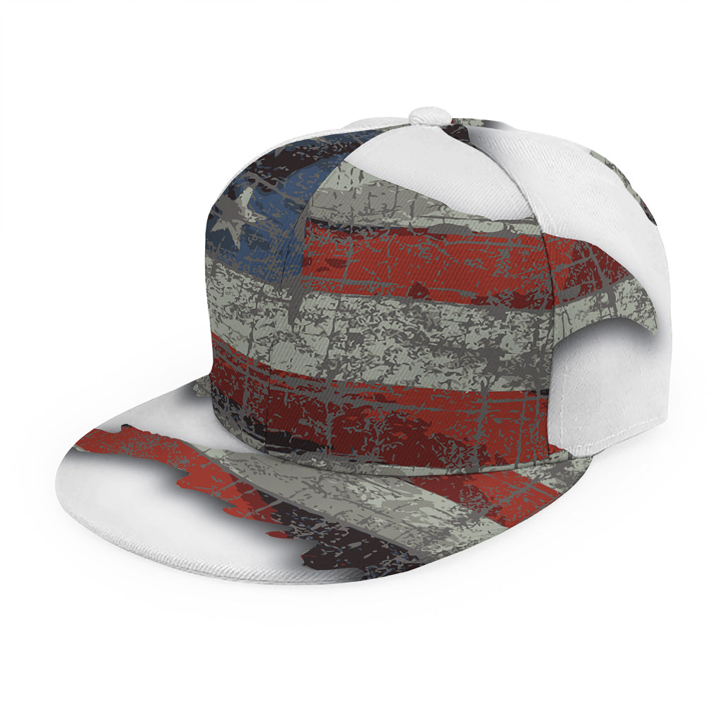 Eagle American Flag Print Snapback Cap