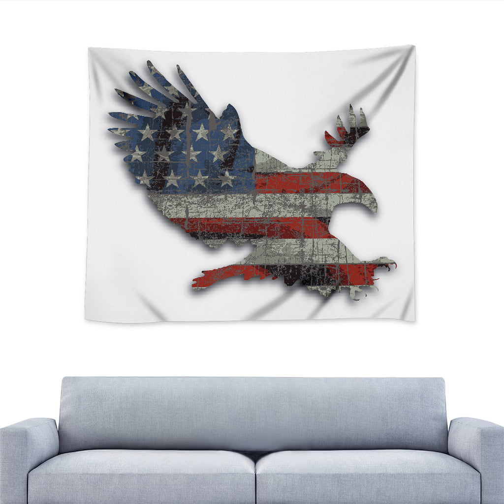 Eagle American Flag Print Tapestry