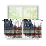 Eagle American Flag Print Tier Curtains