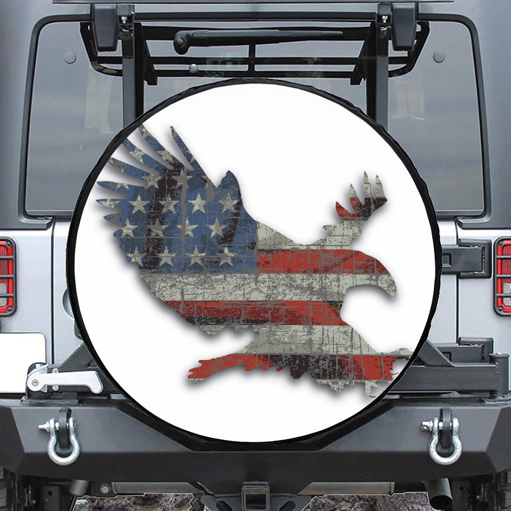 Eagle American Flag Print Tire Cover