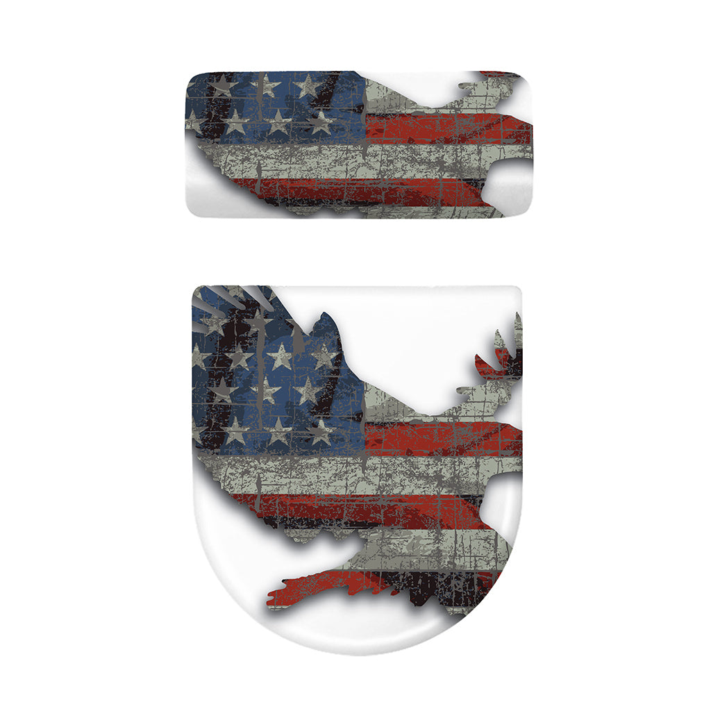 Eagle American Flag Print Toilet Lid And Tank Cover Set