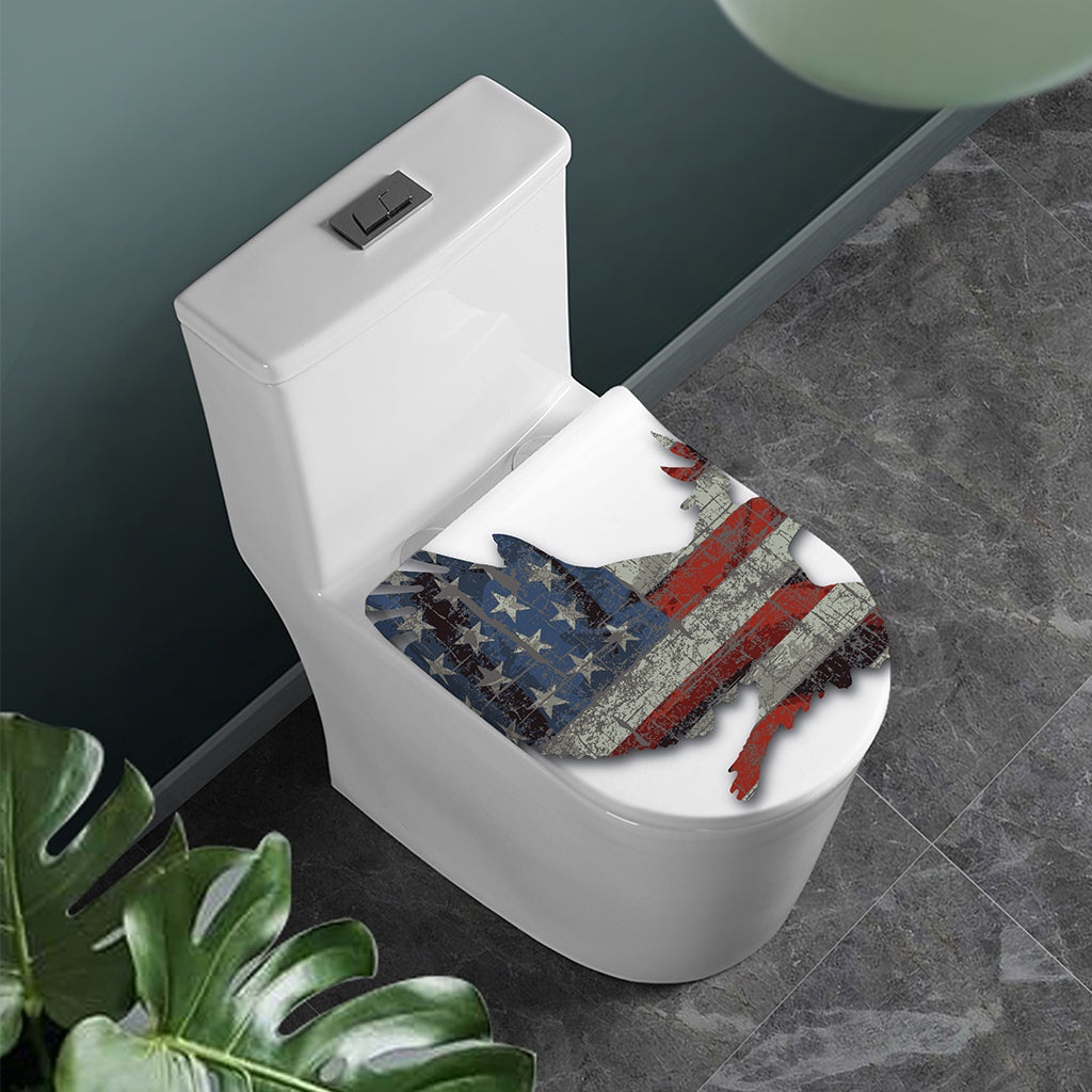 Eagle American Flag Print Toilet Lid Cover