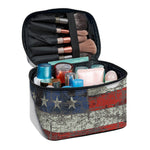 Eagle American Flag Print Travel Makeup Bag