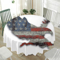 Eagle American Flag Print Waterproof Round Tablecloth