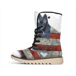 Eagle American Flag Print Winter Boots
