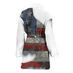 Eagle American Flag Print Women's Bathrobe