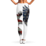 Eagle American Flag Print Women's Leggings