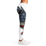 Eagle American Flag Print Women's Leggings