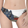 Eagle American Flag Print Women's Thong