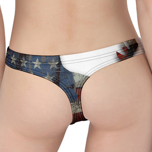 Eagle American Flag Print Women's Thong