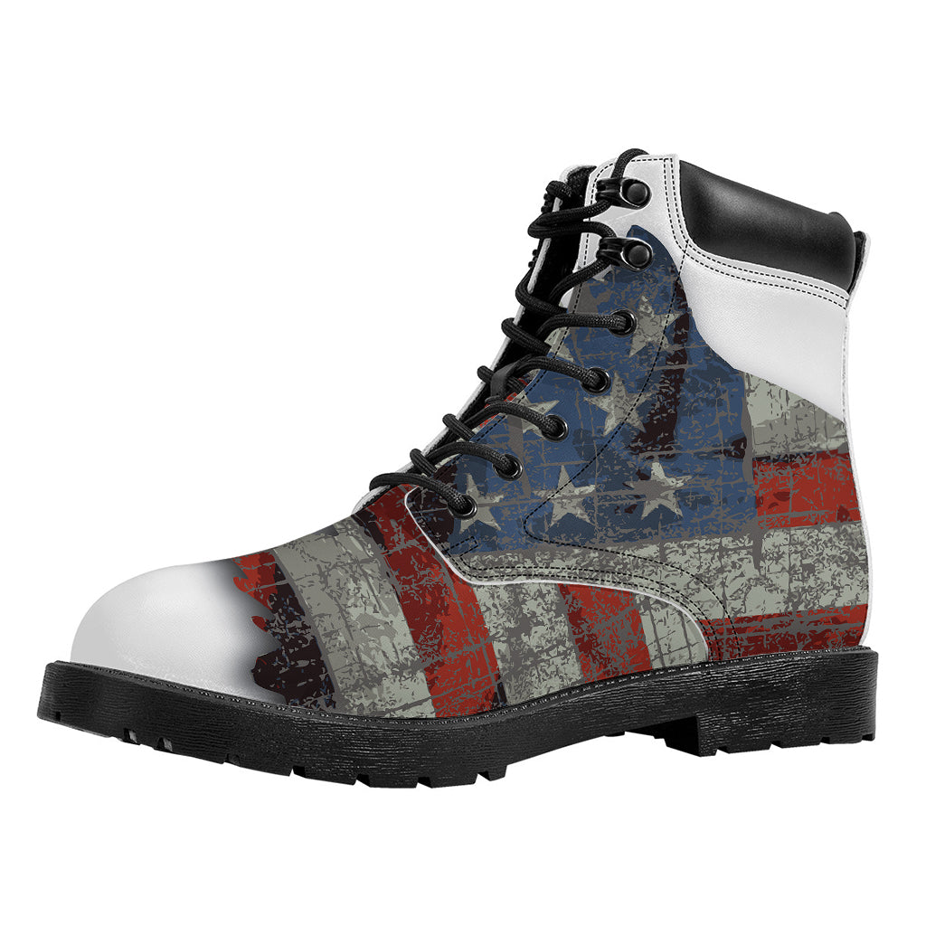 Eagle American Flag Print Work Boots