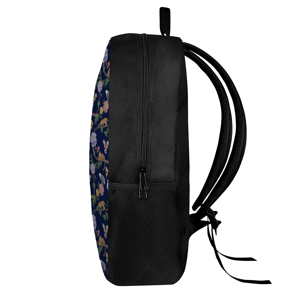 Eagle And Jaguar Pattern Print 17 Inch Backpack