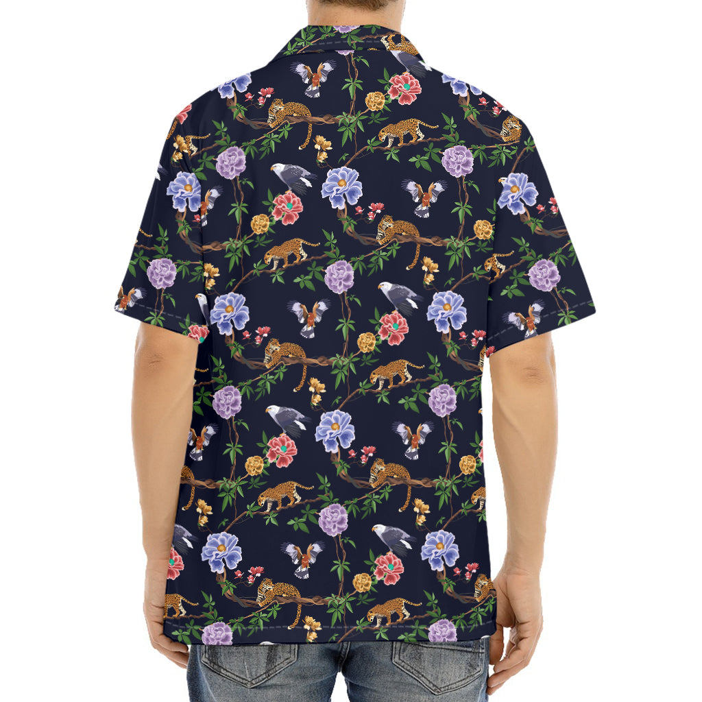 Eagle And Jaguar Pattern Print Aloha Shirt