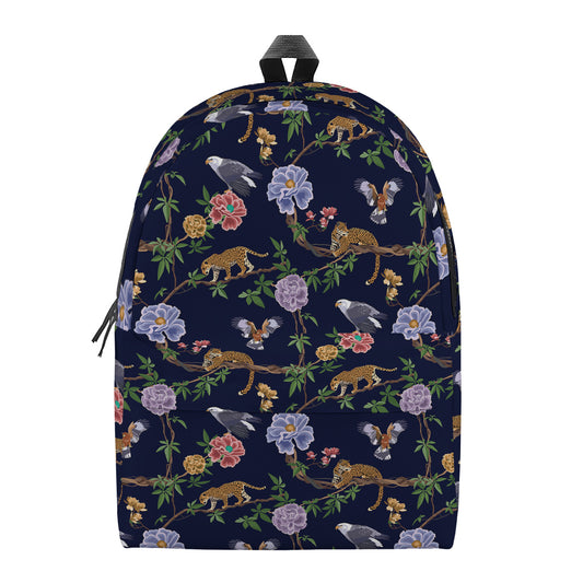 Eagle And Jaguar Pattern Print Backpack
