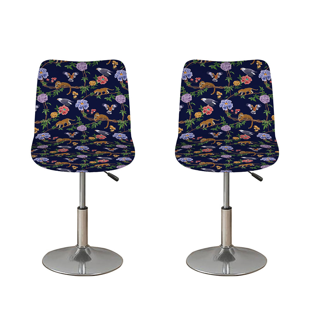 Eagle And Jaguar Pattern Print Bar Stool Covers