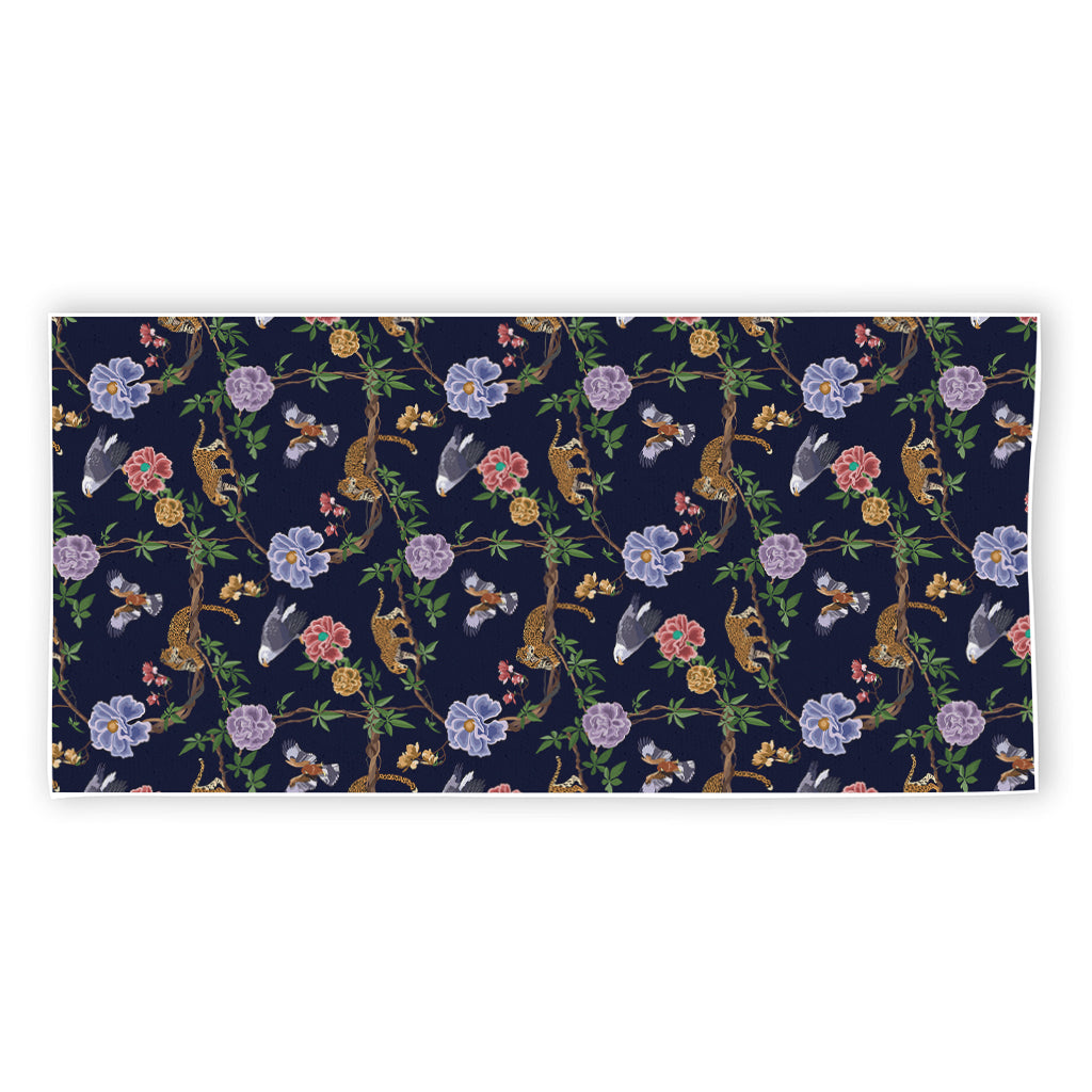 Eagle And Jaguar Pattern Print Beach Towel