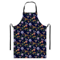 Eagle And Jaguar Pattern Print Bib Apron With Pocket