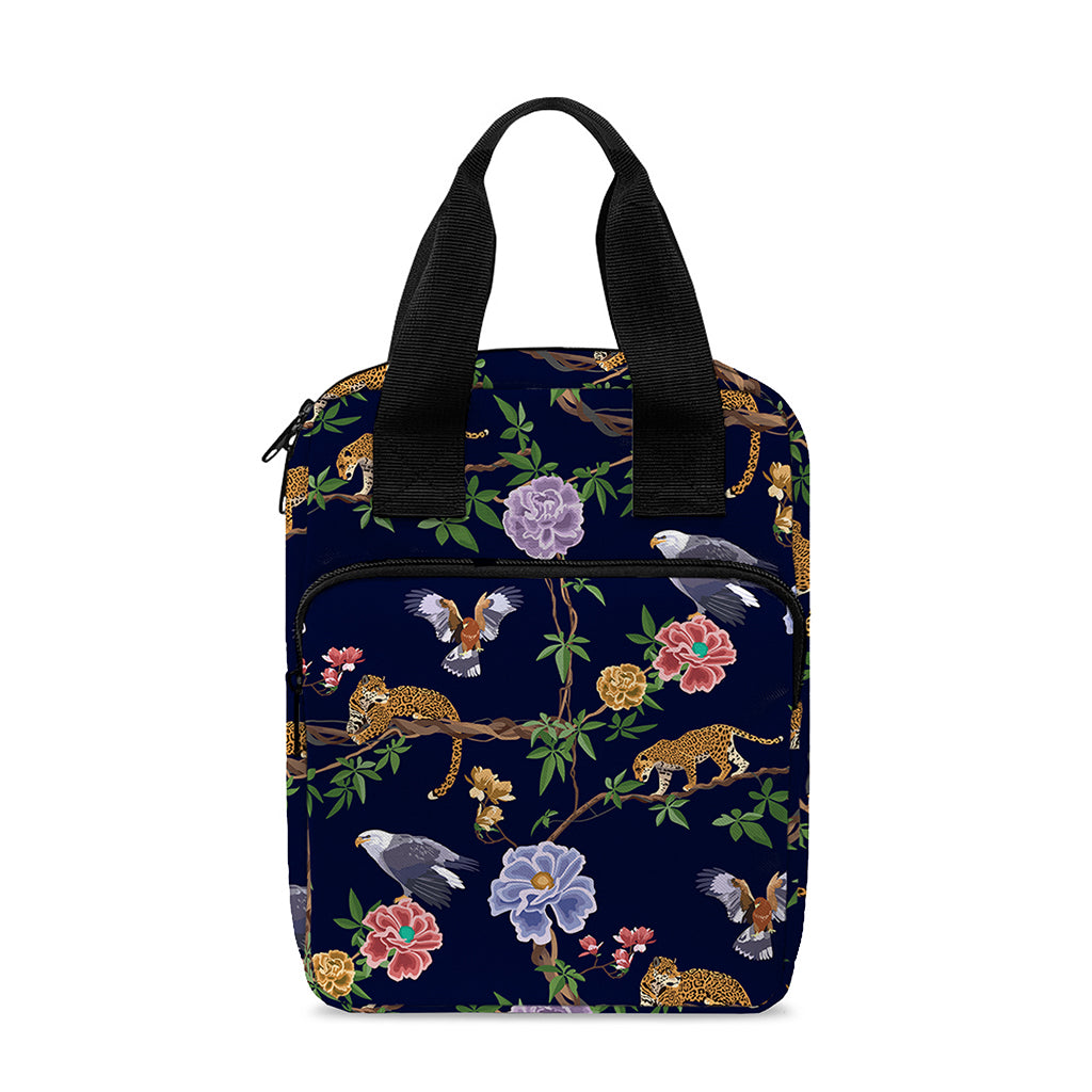 Eagle And Jaguar Pattern Print Bible Tote Bag