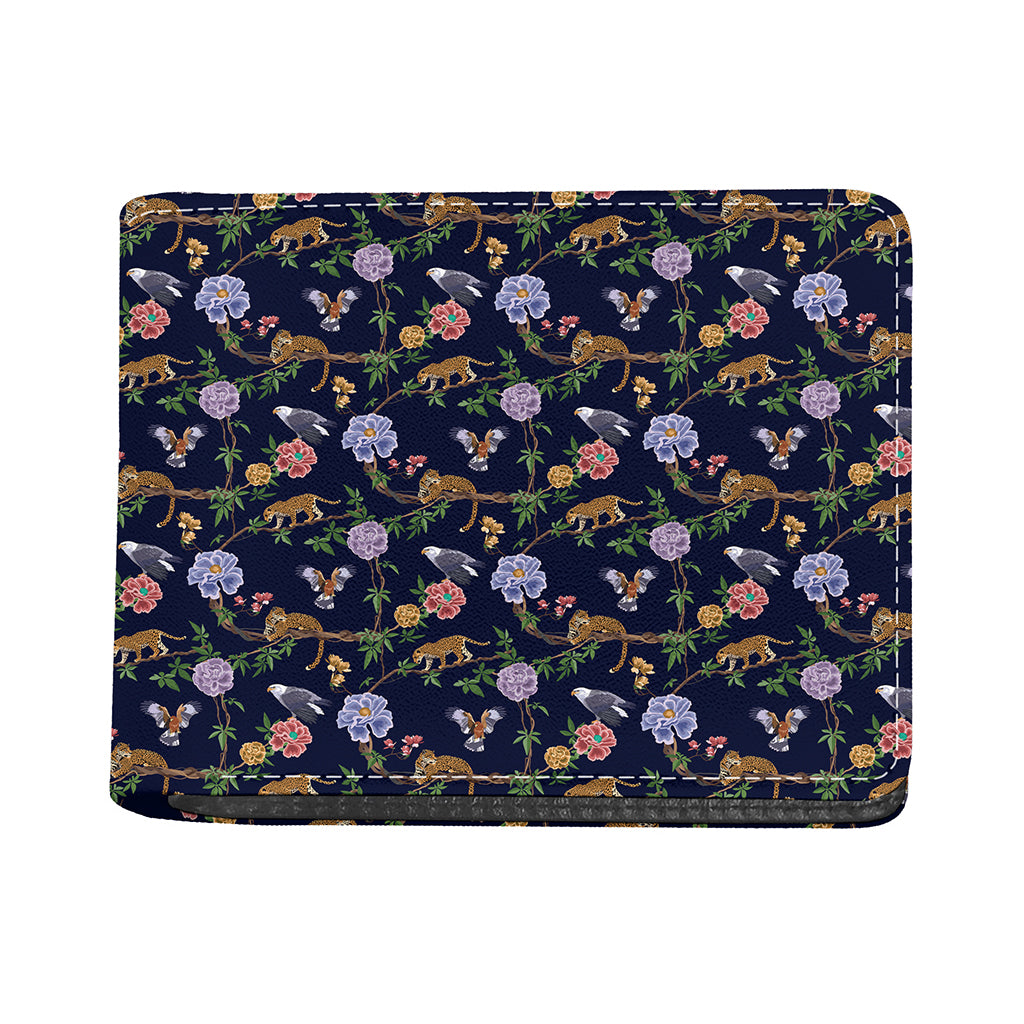 Eagle And Jaguar Pattern Print Bifold Wallet