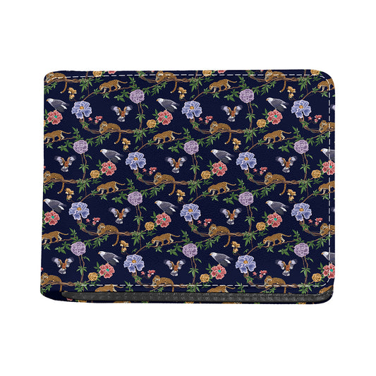 Eagle And Jaguar Pattern Print Bifold Wallet