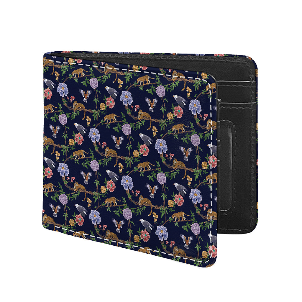 Eagle And Jaguar Pattern Print Bifold Wallet