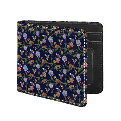 Eagle And Jaguar Pattern Print Bifold Wallet