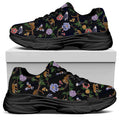 Eagle And Jaguar Pattern Print Black Chunky Shoes