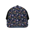 Eagle And Jaguar Pattern Print Black Mesh Trucker Hat