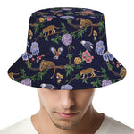 Eagle And Jaguar Pattern Print Bucket Hat