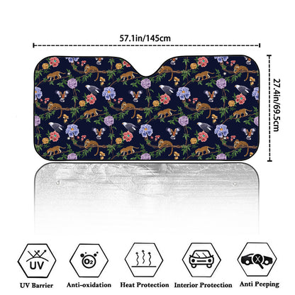 Eagle And Jaguar Pattern Print Car Windshield Sun Shade