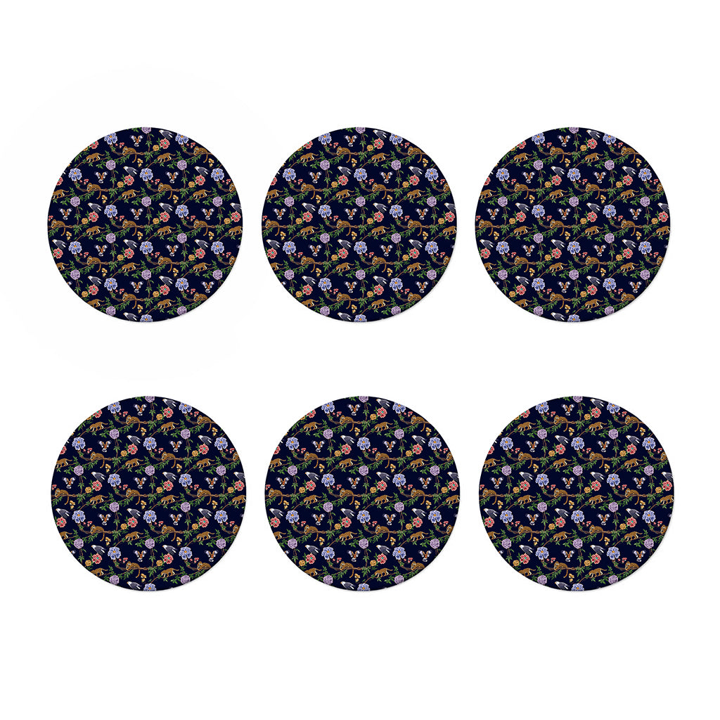 Eagle And Jaguar Pattern Print Coaster Set