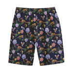 Eagle And Jaguar Pattern Print Cotton Shorts
