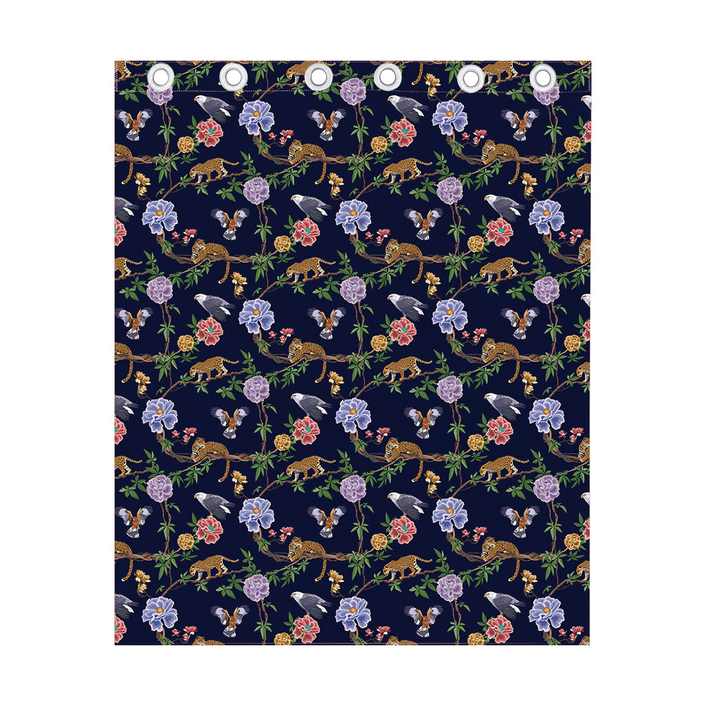 Eagle And Jaguar Pattern Print Curtain