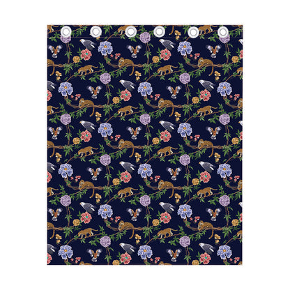 Eagle And Jaguar Pattern Print Curtain
