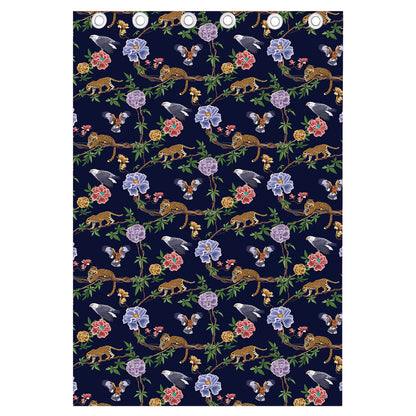 Eagle And Jaguar Pattern Print Curtain