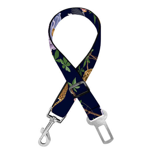 Eagle And Jaguar Pattern Print Dog Seat Belt