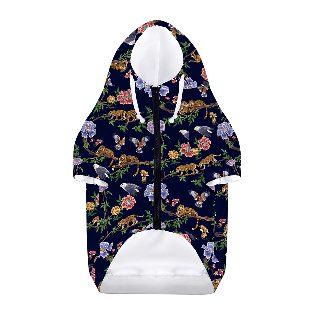 Eagle And Jaguar Pattern Print Dog Zip Up Hoodie