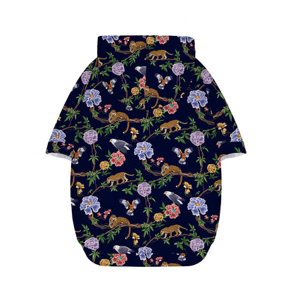 Eagle And Jaguar Pattern Print Dog Zip Up Hoodie