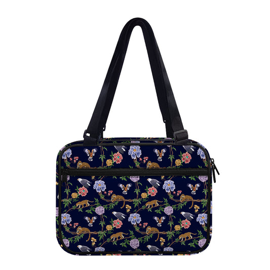 Eagle And Jaguar Pattern Print Double Strap Bible Bag
