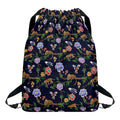 Eagle And Jaguar Pattern Print Drawstring Backpack