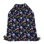 Eagle And Jaguar Pattern Print Drawstring Bag