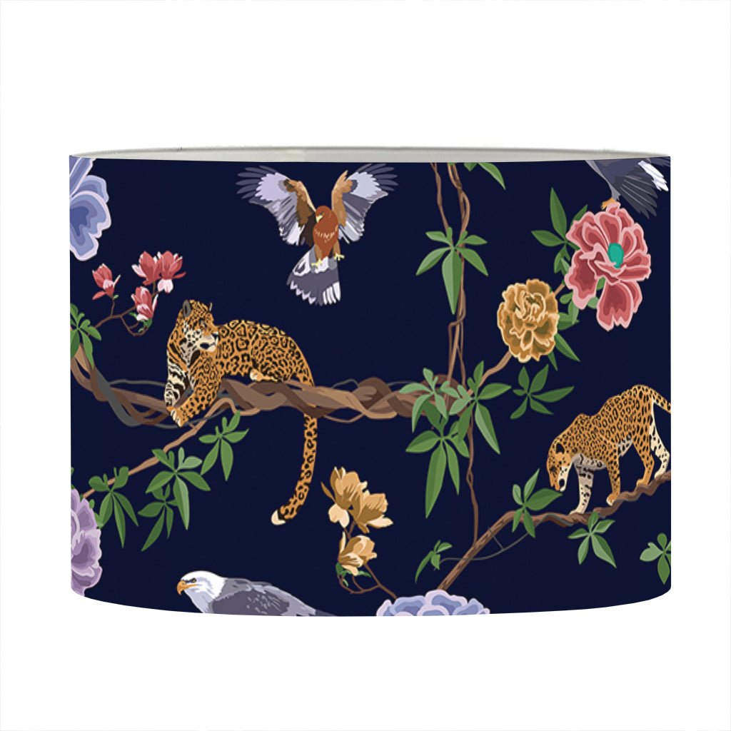 Eagle And Jaguar Pattern Print Drum Lamp Shade