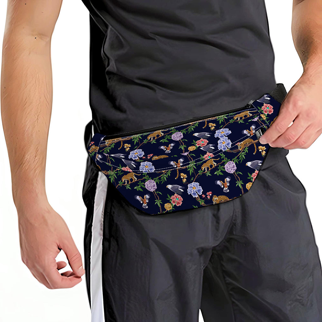 Eagle And Jaguar Pattern Print Fanny Pack
