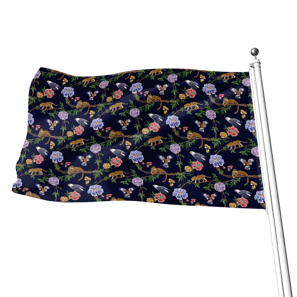 Eagle And Jaguar Pattern Print Flag