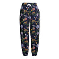 Eagle And Jaguar Pattern Print Fleece Lined Knit Pants