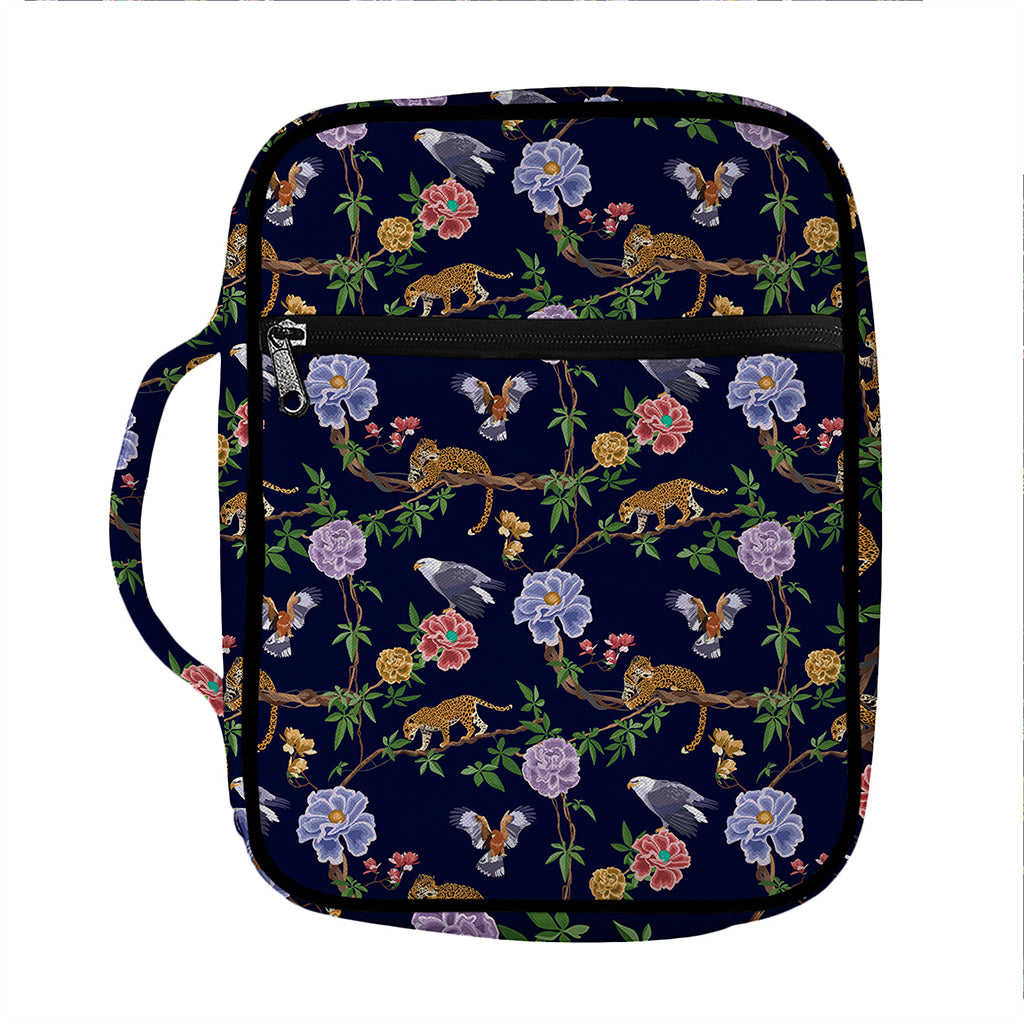 Eagle And Jaguar Pattern Print Front Pocket Bible Bag