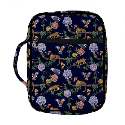 Eagle And Jaguar Pattern Print Front Pocket Bible Bag