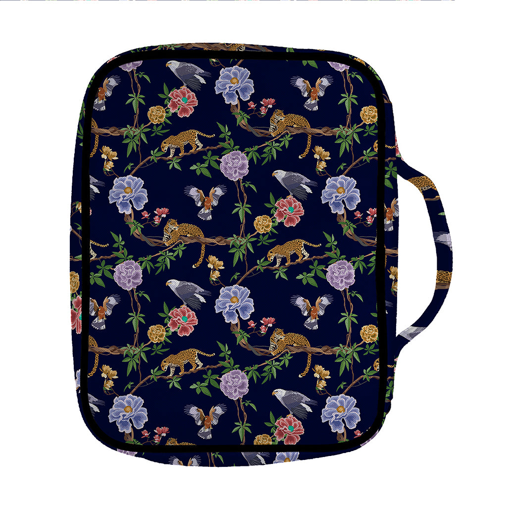 Eagle And Jaguar Pattern Print Front Pocket Bible Bag